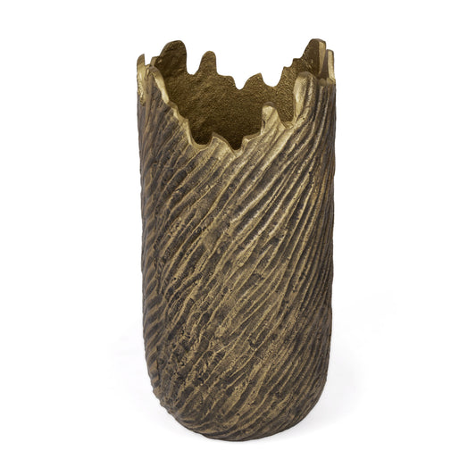 Gold Abstract Aluminum Table Vase