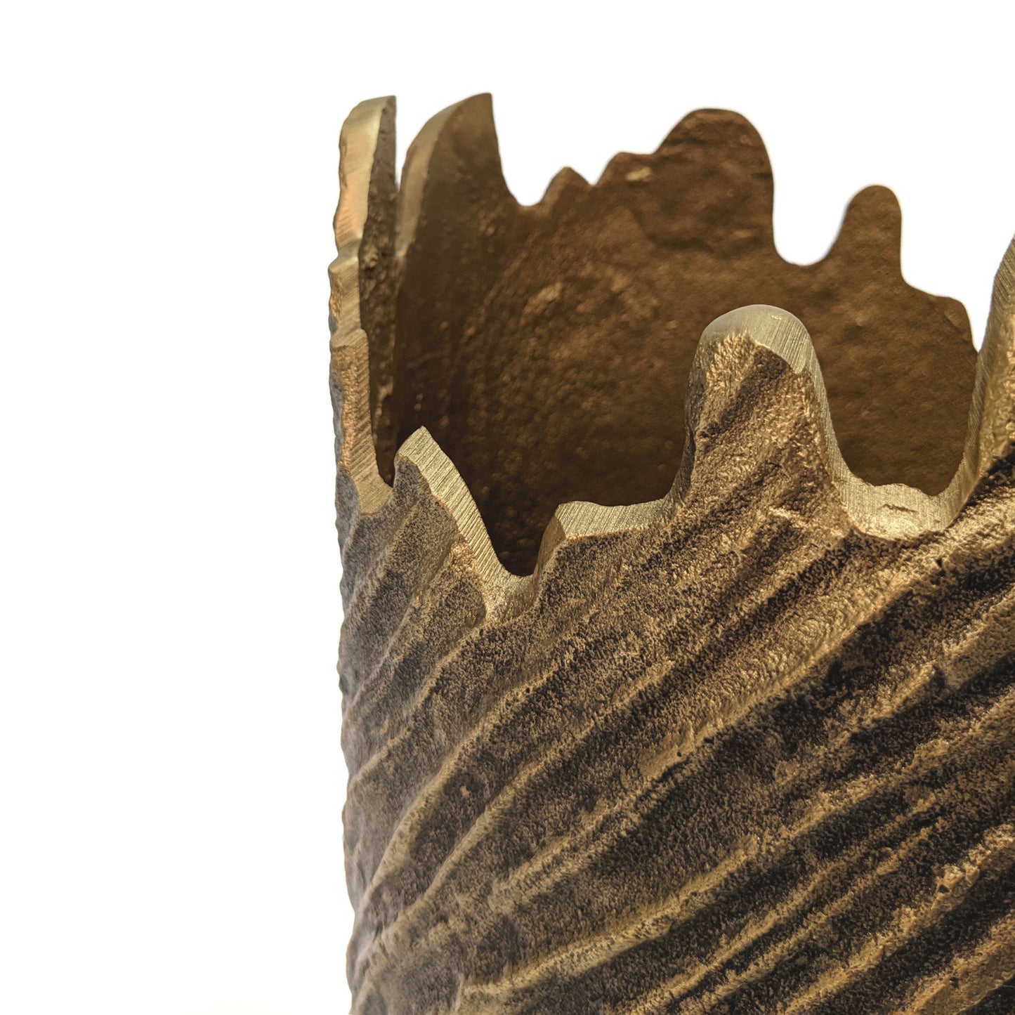 Gold Abstract Aluminum Table Vase