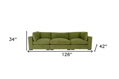 Moss Green Polyester Sofa