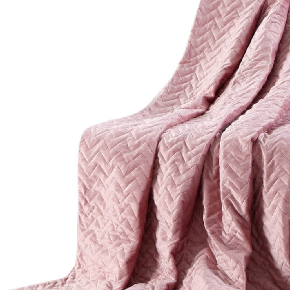 Blush Quilted Weighted Twin Blanket