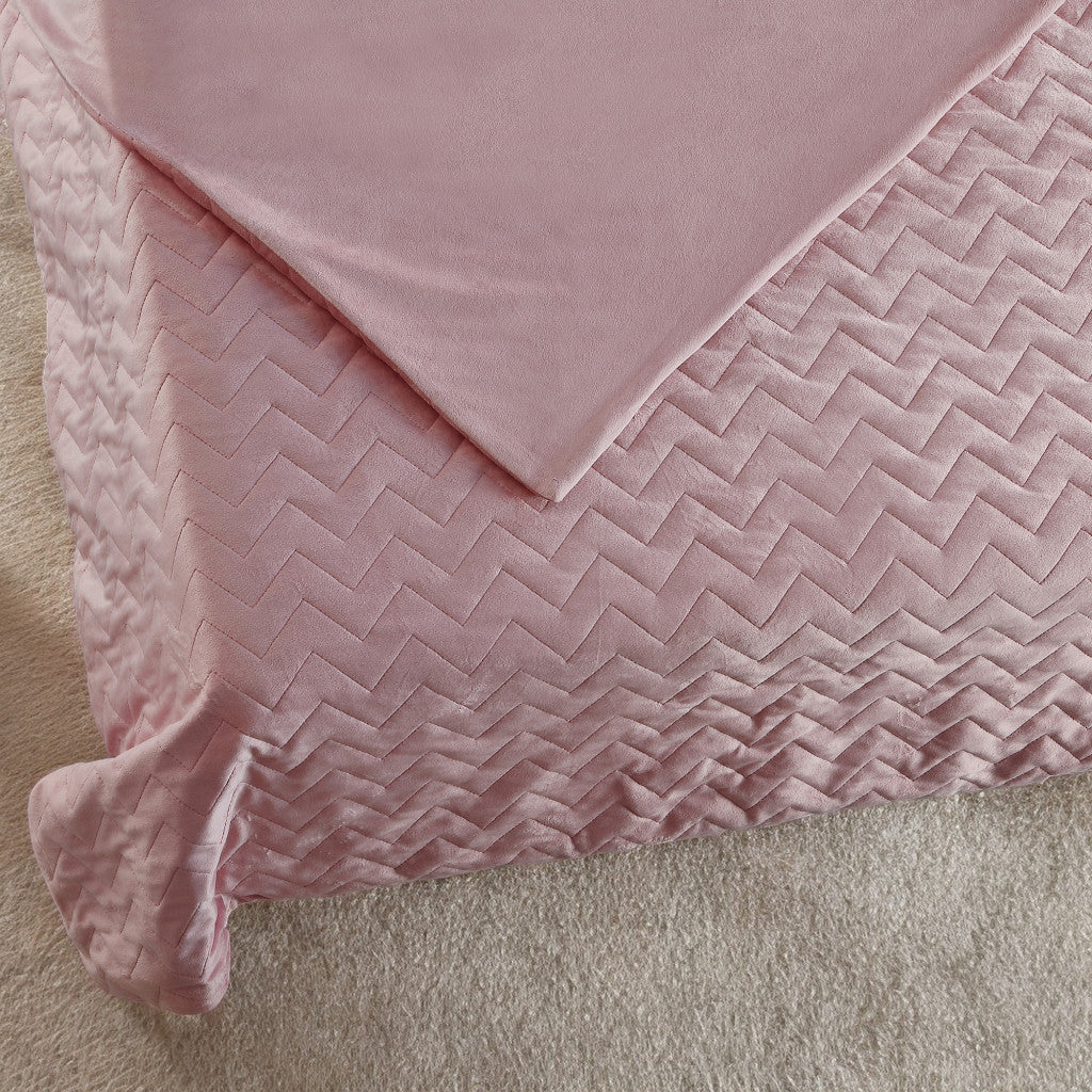 Blush Quilted Weighted Twin Blanket