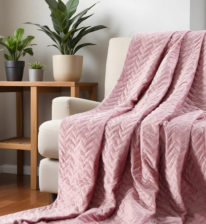 Blush Quilted Weighted Twin Blanket
