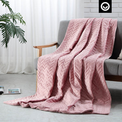 Blush Quilted Weighted Twin Blanket