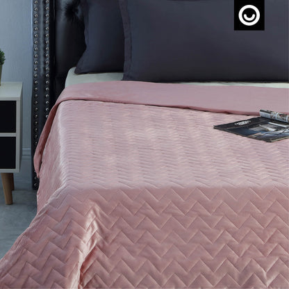 Blush Quilted Weighted Twin Blanket
