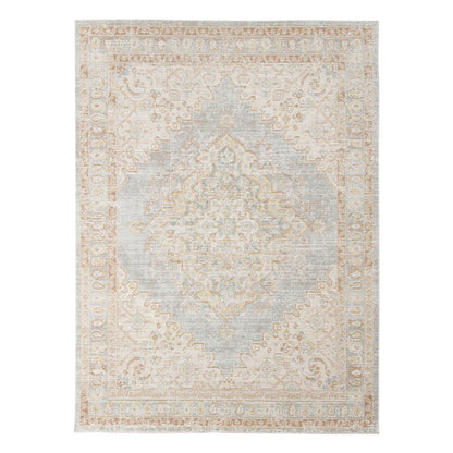 8 x 10 Beige & Gray Medallion Power Loom Rug