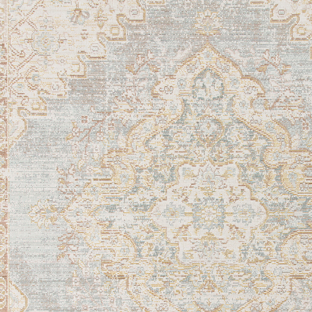 8 x 10 Beige & Gray Medallion Power Loom Rug