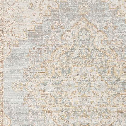 8 x 10 Beige & Gray Medallion Power Loom Rug