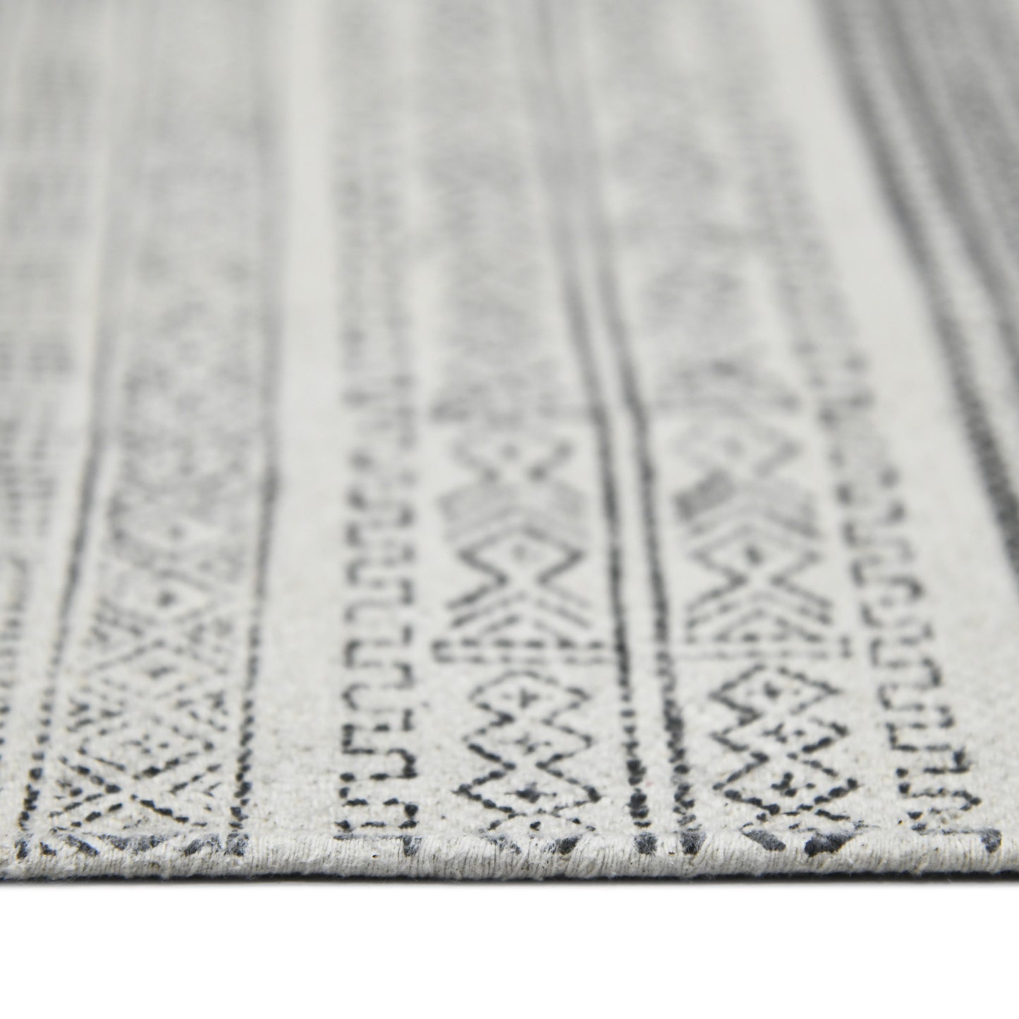 8 X 12 Charcoal Geometric Flatweave Handmade Distressed Rug