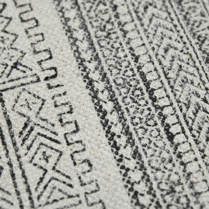 8 X 12 Charcoal Geometric Flatweave Handmade Distressed Rug