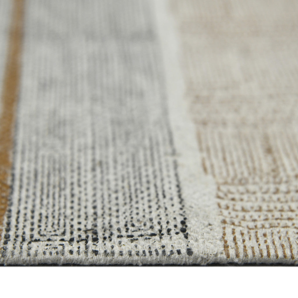 8 X 12 Brown Geometric Flatweave Handmade Distressed Rug With Fringe