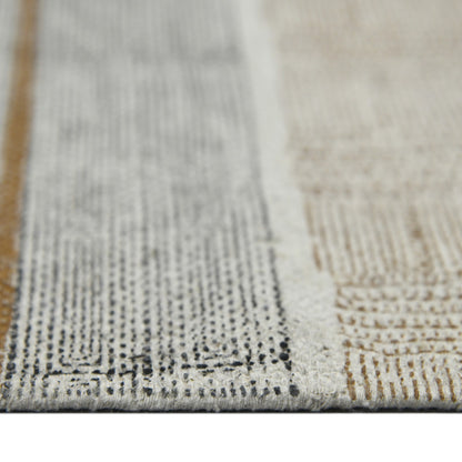 8 X 12 Brown Geometric Flatweave Handmade Distressed Rug With Fringe