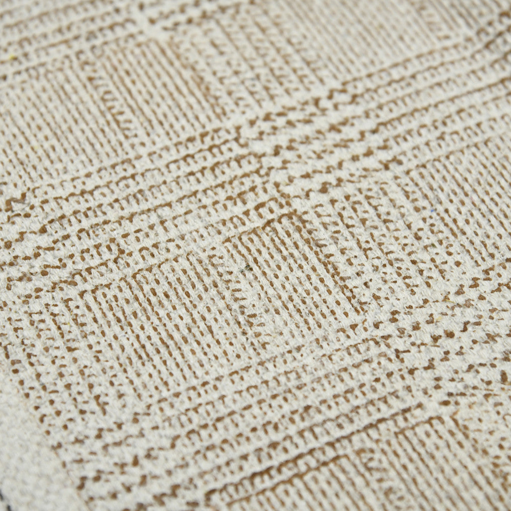 8 X 12 Brown Geometric Flatweave Handmade Distressed Rug With Fringe