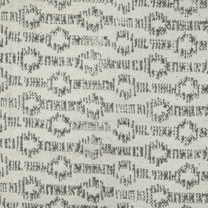 8 X 12 Gray Geometric Flatweave Handmade Distressed Rug With Fringe