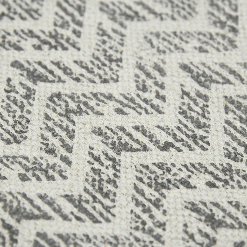 8 X 12 Gray Geometric Flatweave Handmade Distressed Rug With Fringe