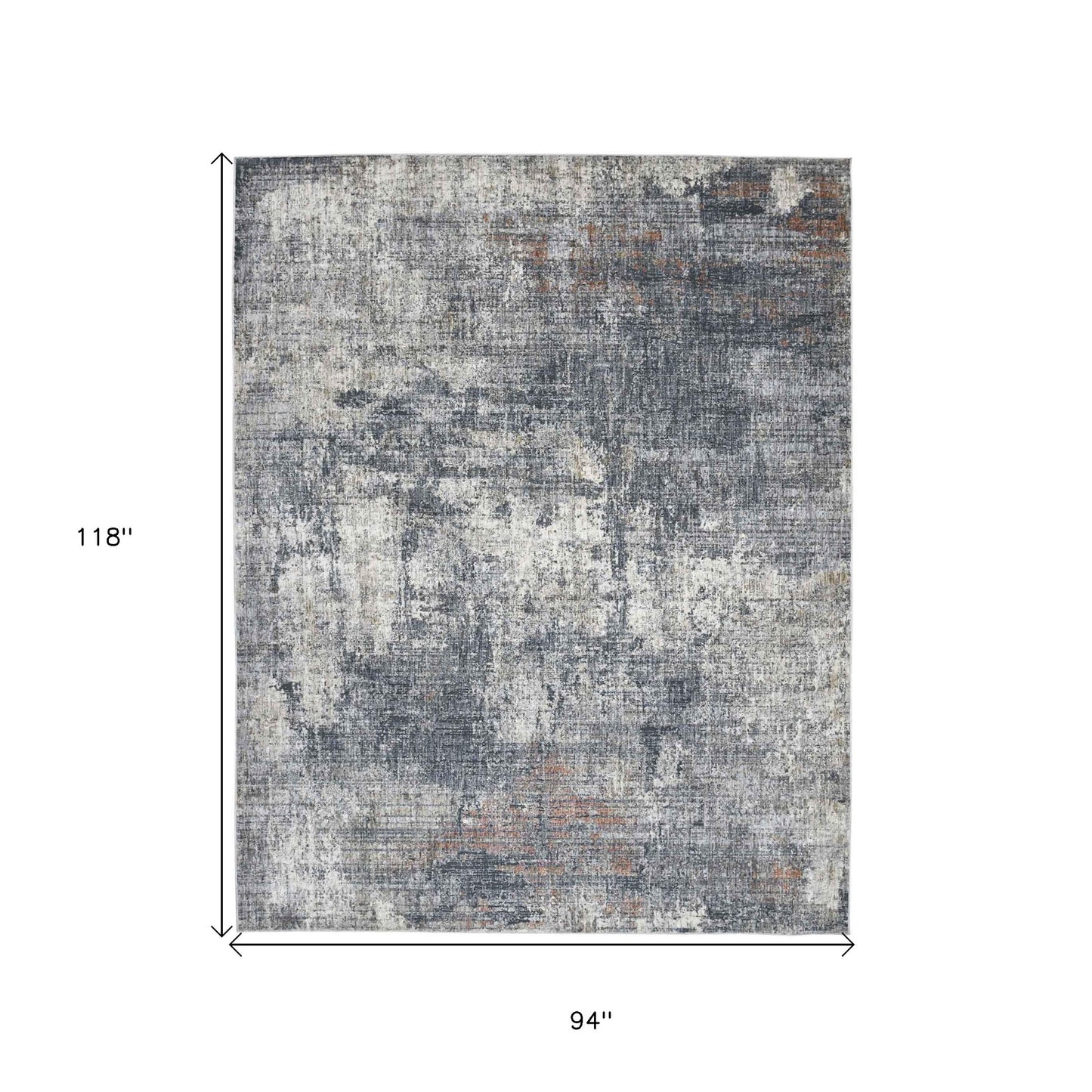 8 x 10 Gray & Ivory Power Loom Rug