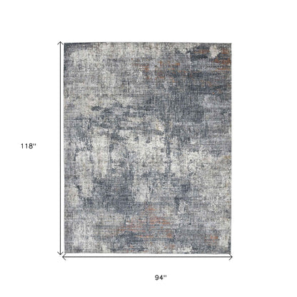 8 x 10 Gray & Ivory Power Loom Rug