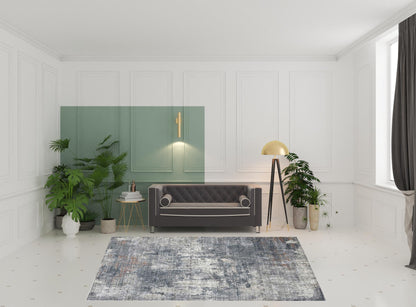 8 x 10 Gray & Ivory Power Loom Rug