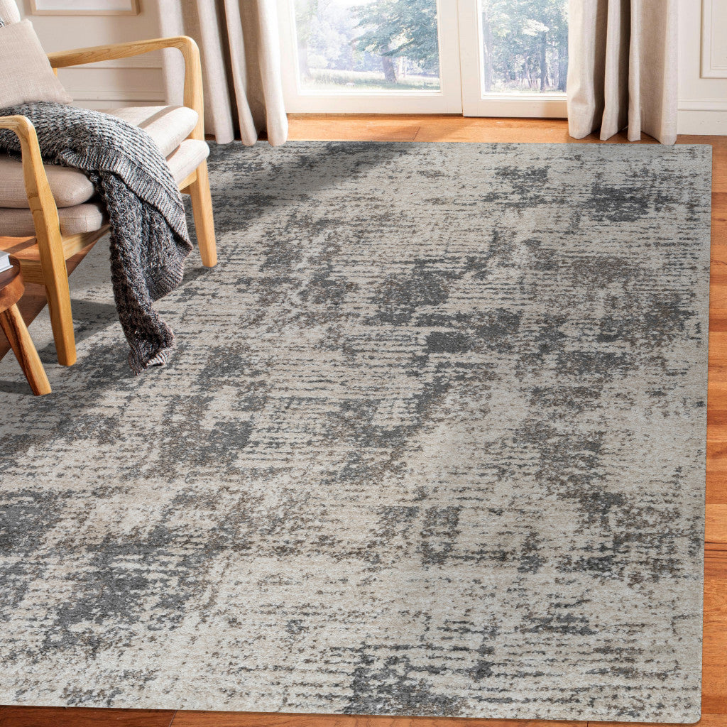 8 x 10 Gray & Beige Power Loom Rug