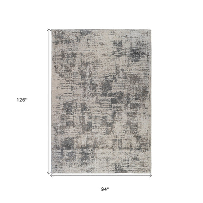 8 x 10 Gray & Beige Power Loom Rug