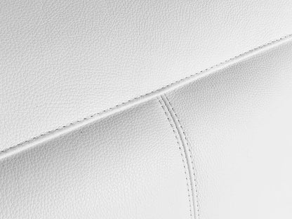 White Italian Leather L Shaped 5 Piece Sectional