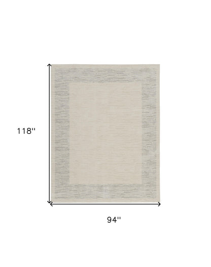 8 x 10 Ivory & Gray Power Loom Rug