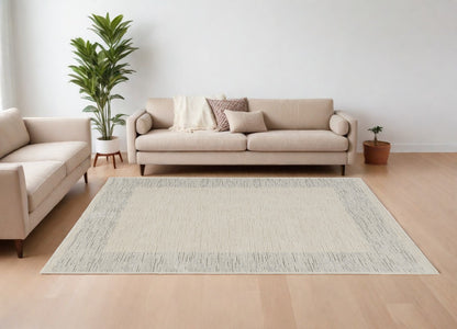 8 x 10 Ivory & Gray Power Loom Rug