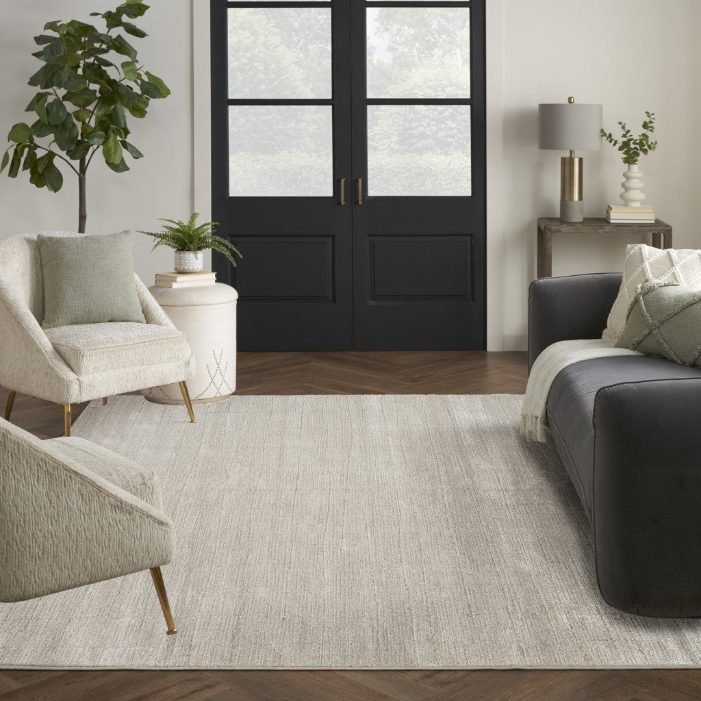 8 x 10 Beige & Ivory Power Loom Rug