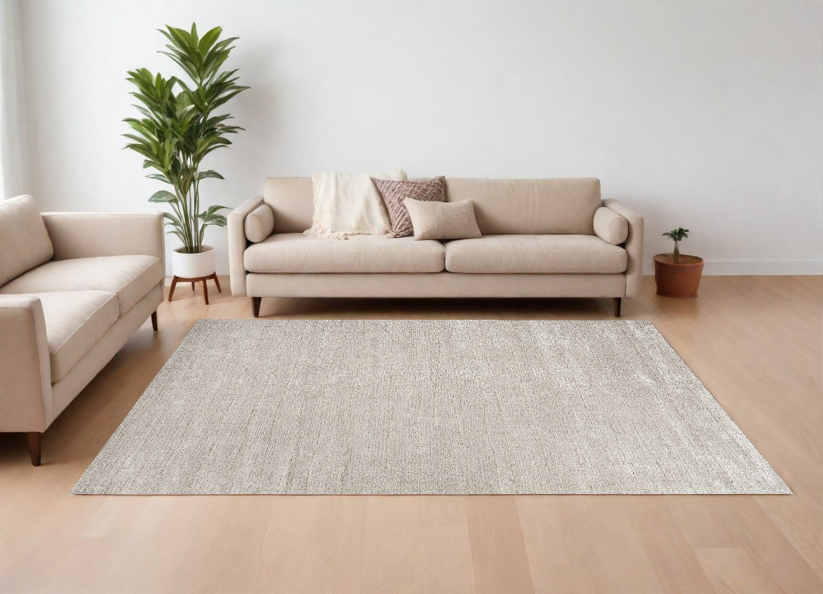 8 x 10 Beige & Ivory Power Loom Rug