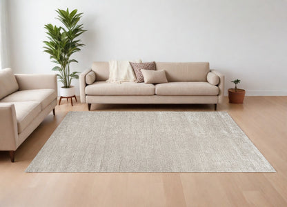 8 x 10 Beige & Ivory Power Loom Rug
