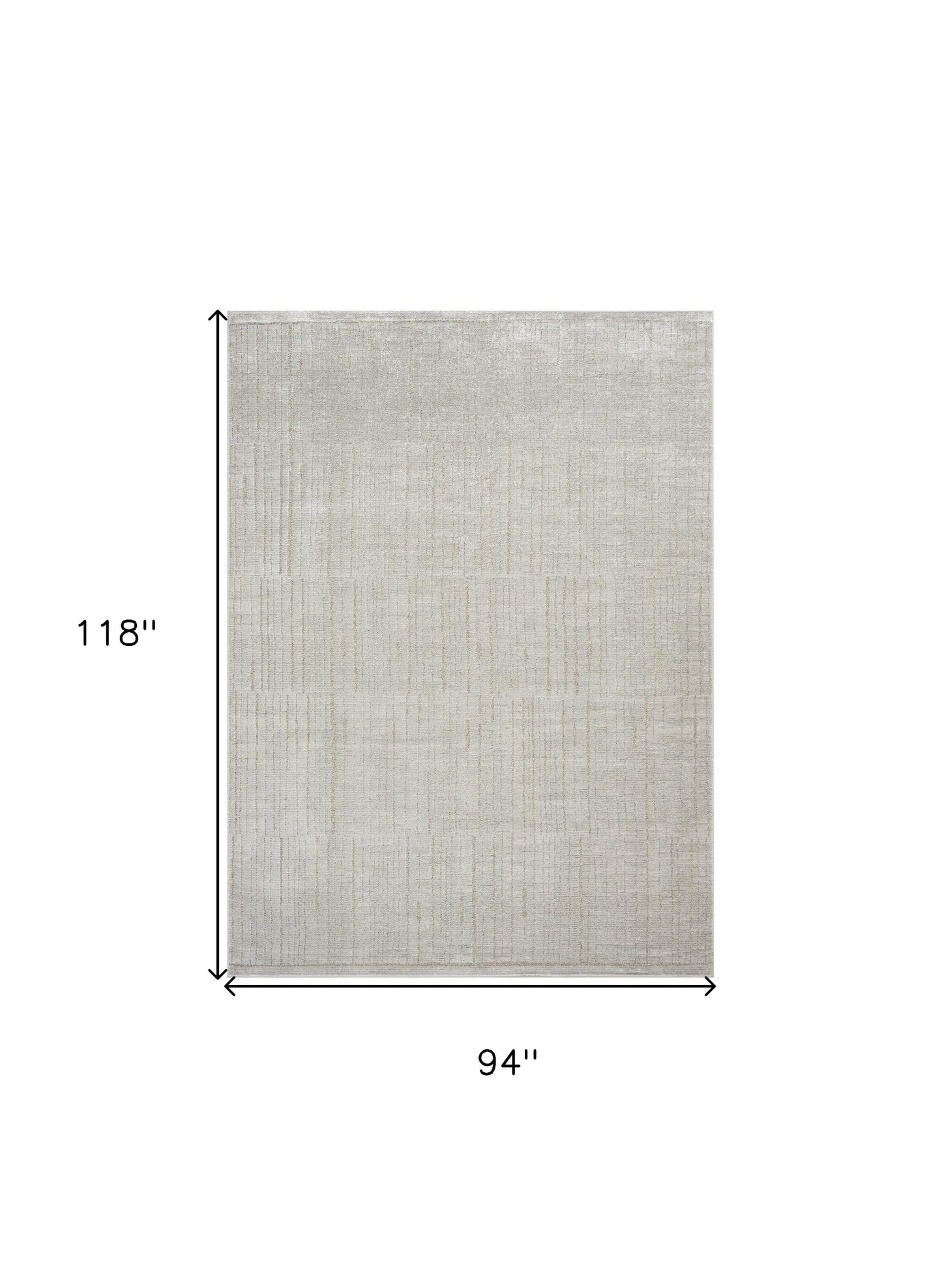 8 x 10 Gray & Ivory Power Loom Rug