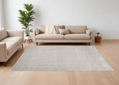 8 x 10 Gray & Ivory Power Loom Rug
