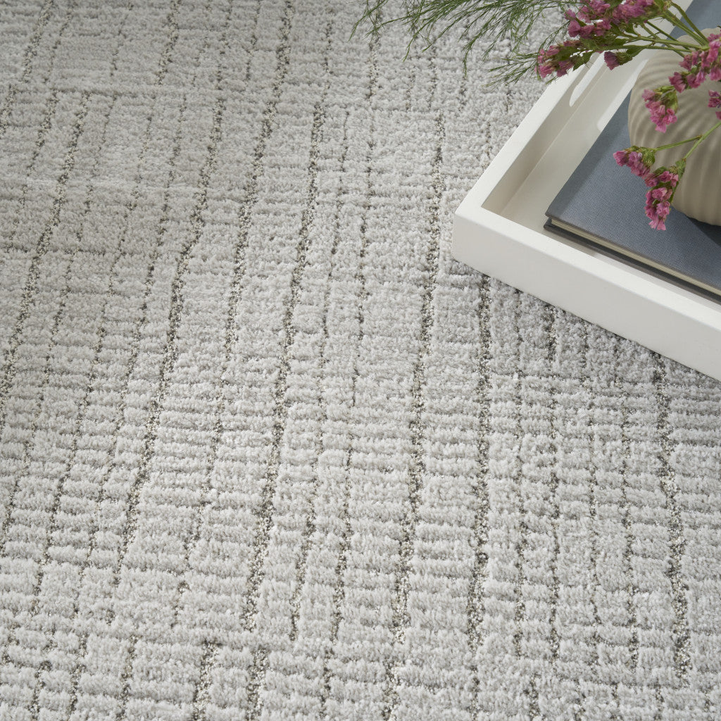 8 x 10 Gray & Ivory Power Loom Rug