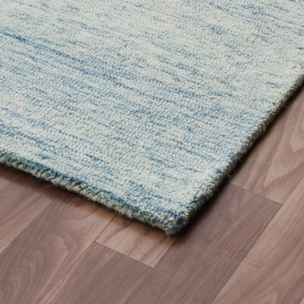 8 x 10 Blue Wool Hand Tufted Rug