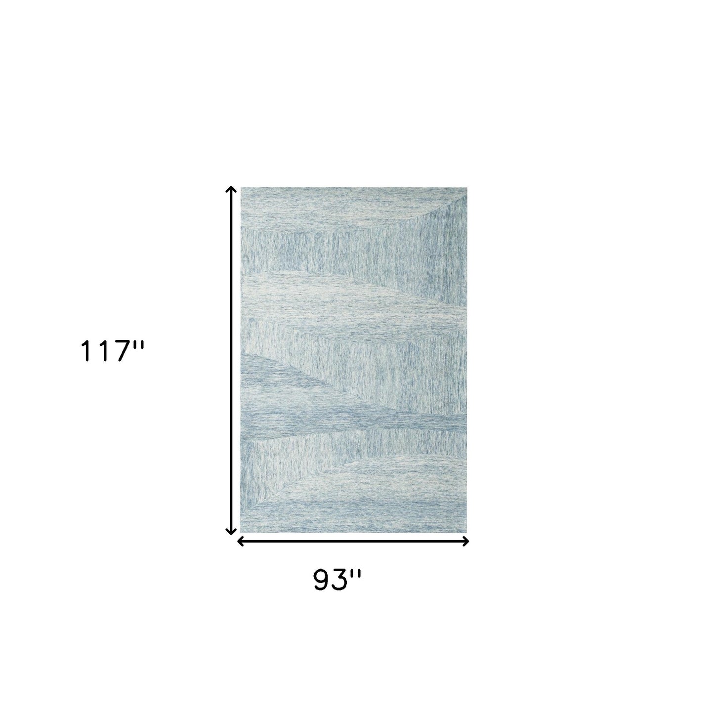 8 x 10 Blue Wool Hand Tufted Rug