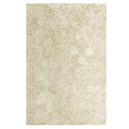 8 x 10 Beige Wool Geometric Hand Tufted Rug