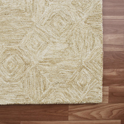 8 x 10 Beige Wool Geometric Hand Tufted Rug