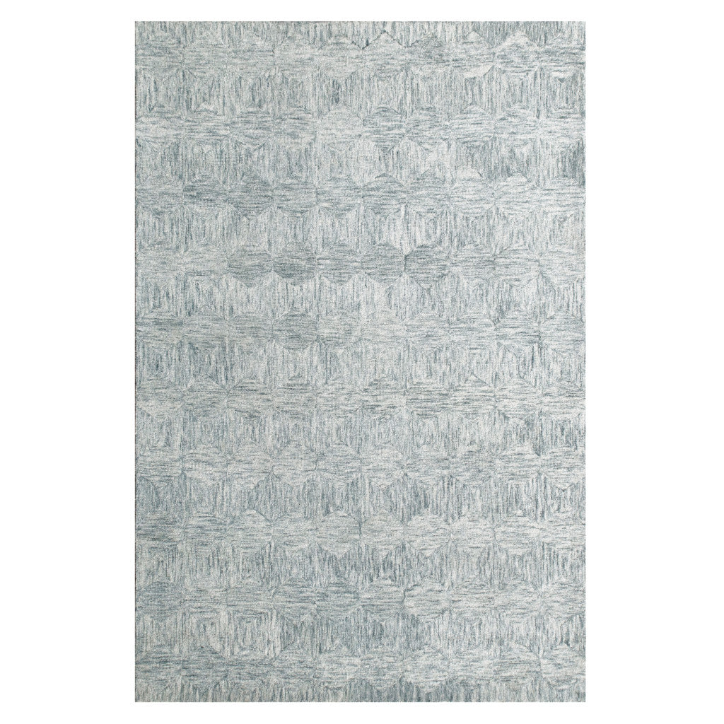 8 x 10 Silver Wool Geometric Hand Tufted Rug