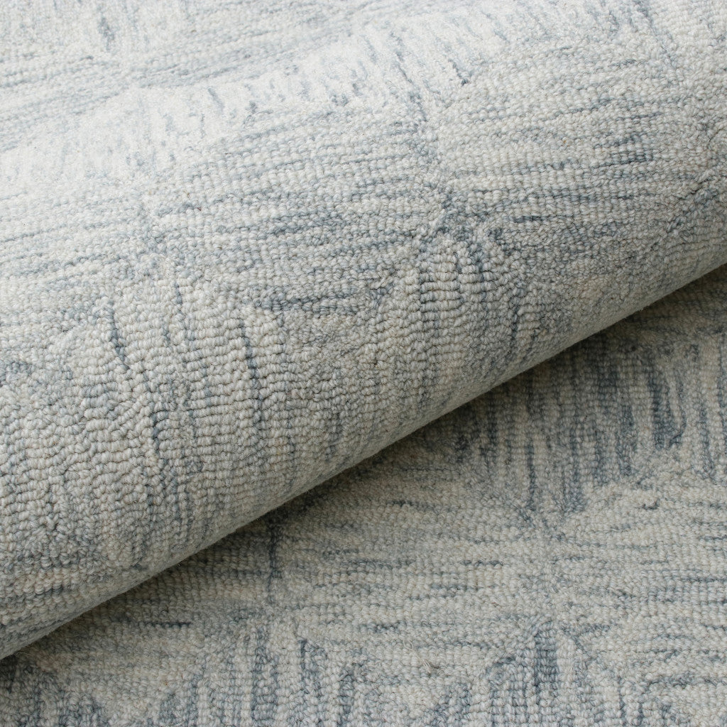 8 x 10 Silver Wool Geometric Hand Tufted Rug