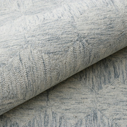 8 x 10 Silver Wool Geometric Hand Tufted Rug