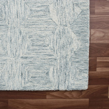 8 x 10 Silver Wool Geometric Hand Tufted Rug