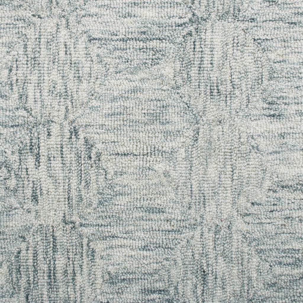 8 x 10 Silver Wool Geometric Hand Tufted Rug