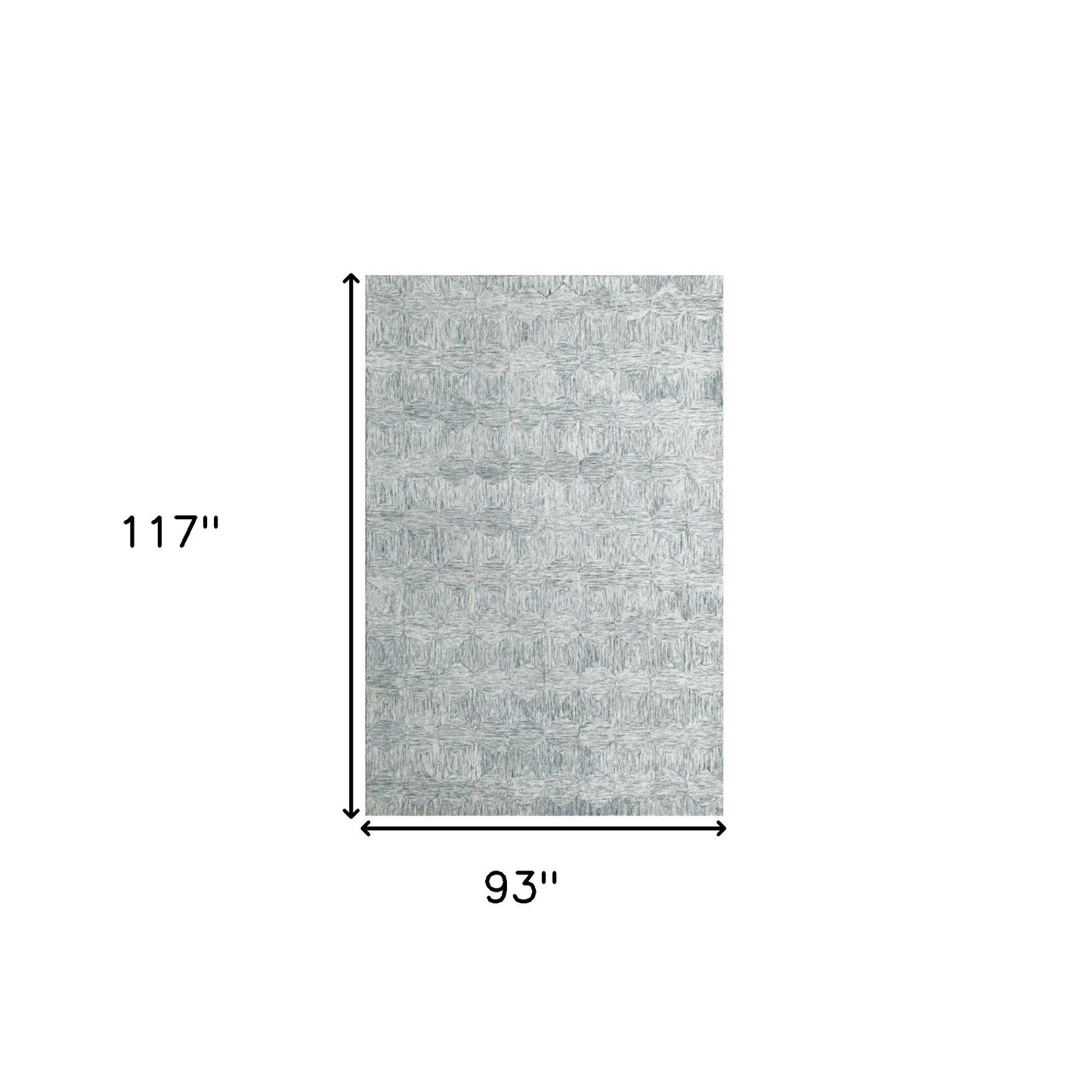 8 x 10 Silver Wool Geometric Hand Tufted Rug