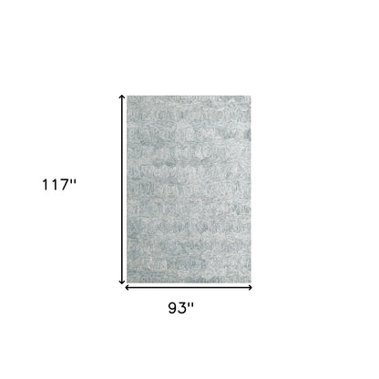 8 x 10 Silver Wool Geometric Hand Tufted Rug