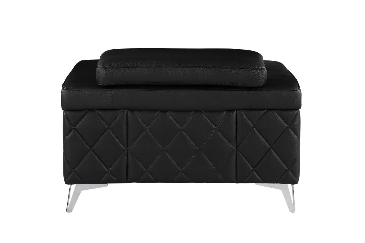 Black & Silver Top Grain Leather Club Chair