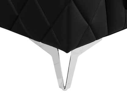 Black & Silver Top Grain Leather Club Chair