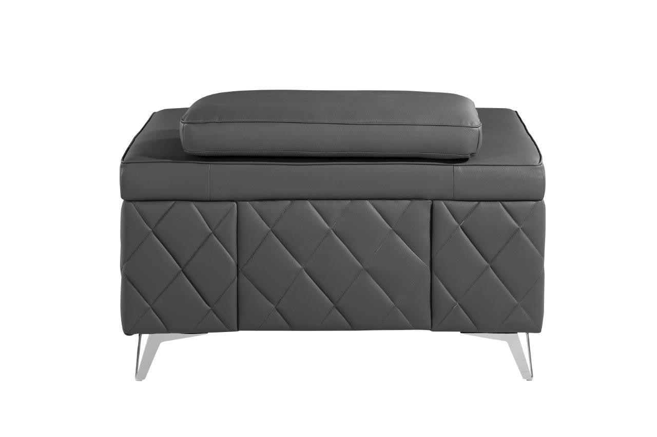 Gray & Silver Top Grain Leather Club Chair