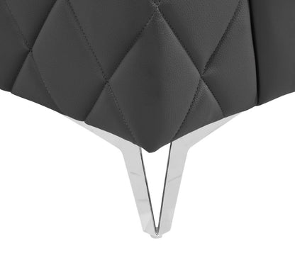 Gray & Silver Top Grain Leather Club Chair