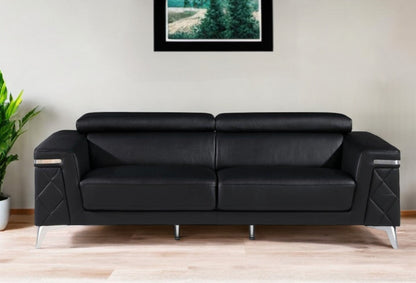 Black Italian Leather Sofa