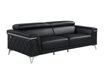 Black Italian Leather Sofa