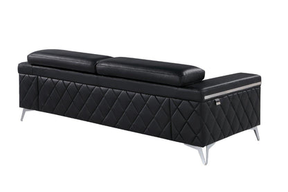 Black Italian Leather Sofa